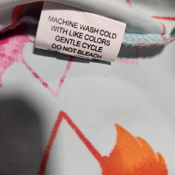 Mudpie Whitney Ruffle Collar Flamingo Print Tunic Blouse Sz XS - Picture 6 of 10